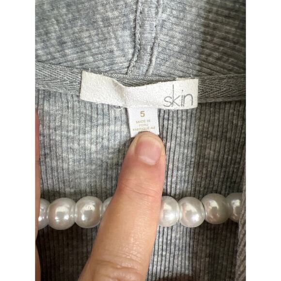 Skin Worldwide Raiya Gray Ribbed Open Front Cardigan Size XXL/Size 5 - Picture 5 of 7